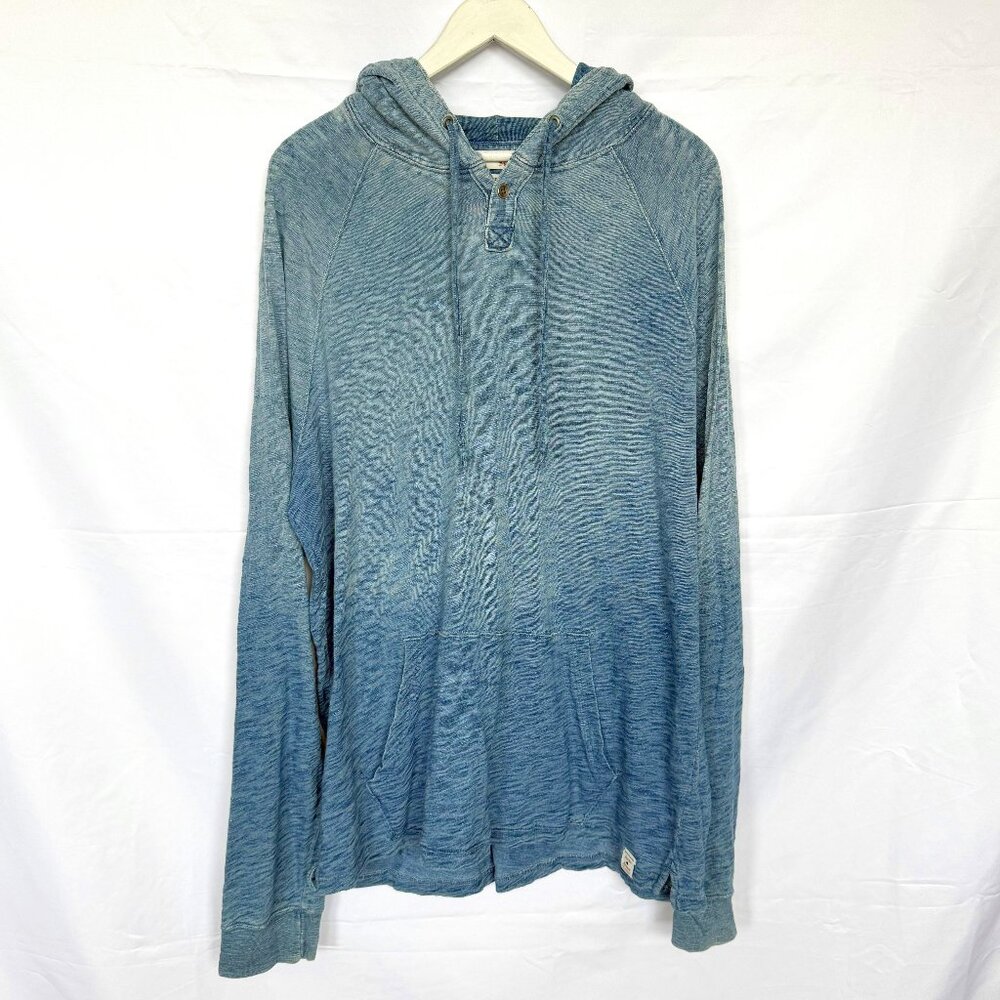 Lucky Brand True Indigo Ombre Blue Long Sleeve Hoodie Shirt